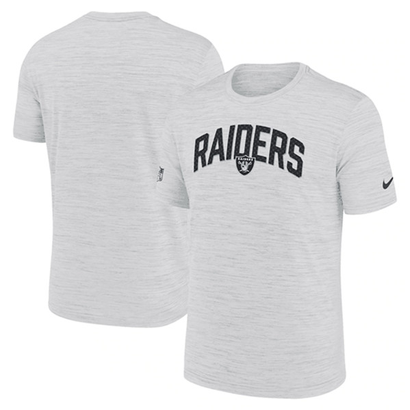Men's Las Vegas Raiders White Sideline Velocity Stack Performance T-Shirt